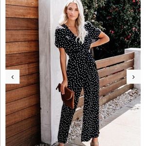 String of Pearls Polkadot Jumpsuit